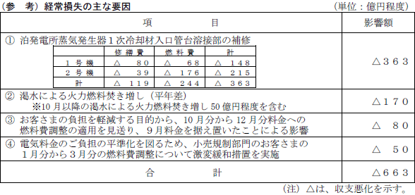 （参考）経常損失の主な要因