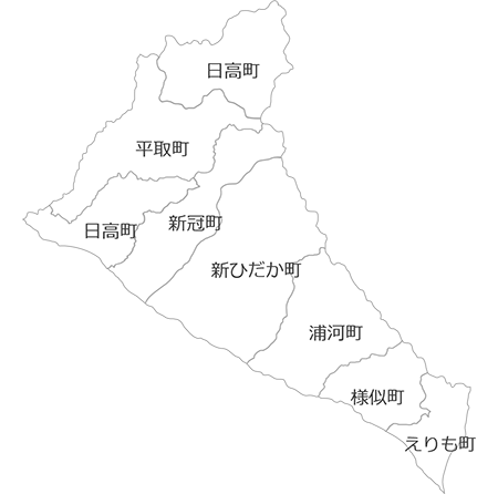 系統設備効率化割引対象地域マップ：日高振興局