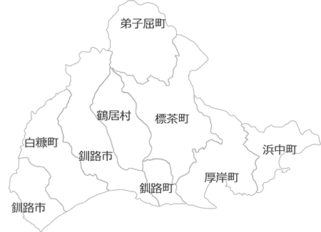 系統設備効率化割引対象地域マップ：釧路総合振興局