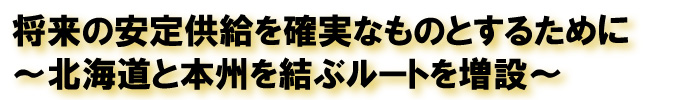 将来の安定供給を確実なものとするために～北海道と本州を結ぶルートを増設～